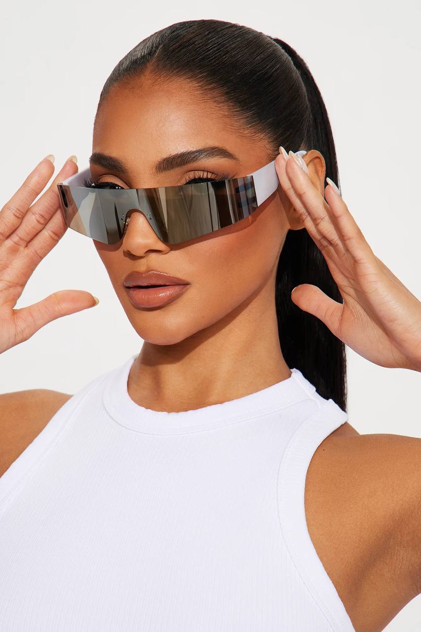 2000S Aesthetic Y2K Sunglasses Men One Piece Sports Sun Glasses Women Vintage Wrap Around Shades Fashion Punk Goggle Eyewear